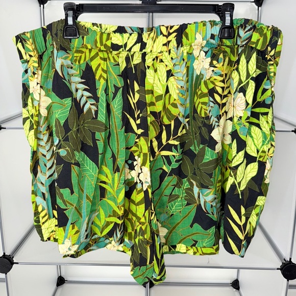 Sanctuary Women's Tropical Green Floral Faux Wrap Miniskort Size 2X NWT - Picture 5 of 12